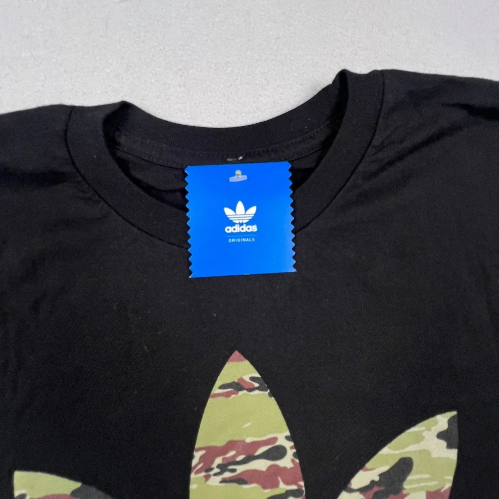 Adidas Skateboarding T-Shirt Mens M Black Camo Trefoil Logo Tee Street‎ Sporty